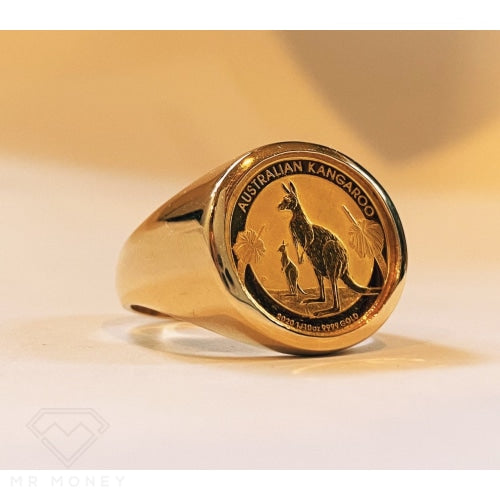 9Ct Gold Plain Australian Kangaroo Coin Ring Rings