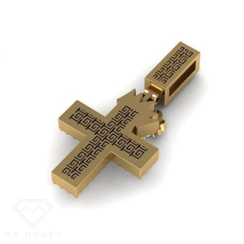 9Ct Gold & Diamond King Cross Pendant Charms Pendants