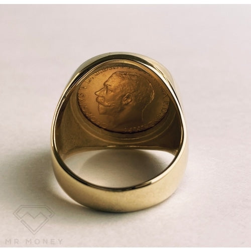9Ct Gold Plain Full Sovereign Ring Rings