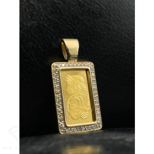 Fortuna Gold Diamond Bar Pendant - 5G Charms & Pendants