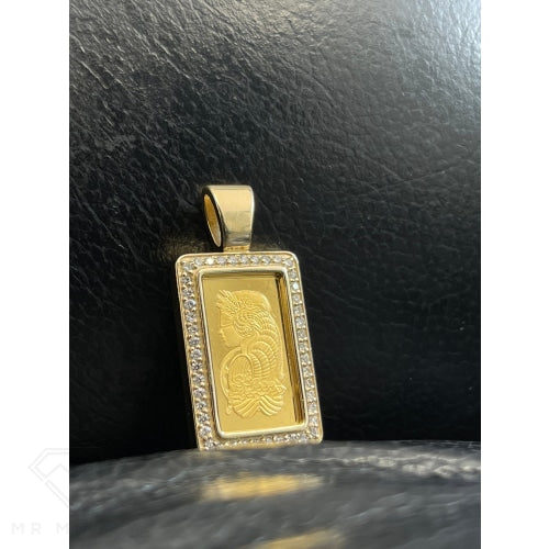 Fortuna Gold Diamond Bar Pendant - 5G Charms & Pendants