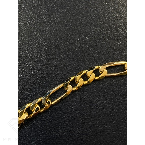 18Ct Yellow And White Gold Figaro Bracelet Jewelry