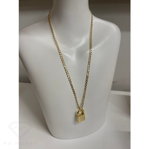 9Ct Gold Mr Money Pad Lock Pendant