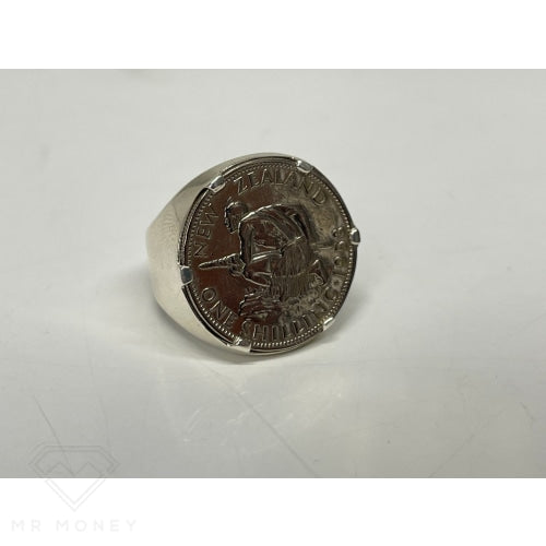 Sterling Silver Shilling Coin Claw Setting Ring Rings