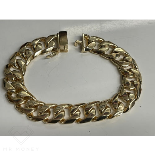 9Ct Curb Link Gold Bracelet 23Cm