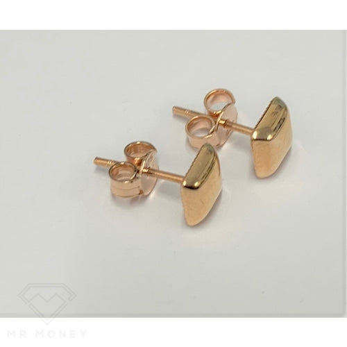 9Ct Rose Gold All Polished Stud Earrings