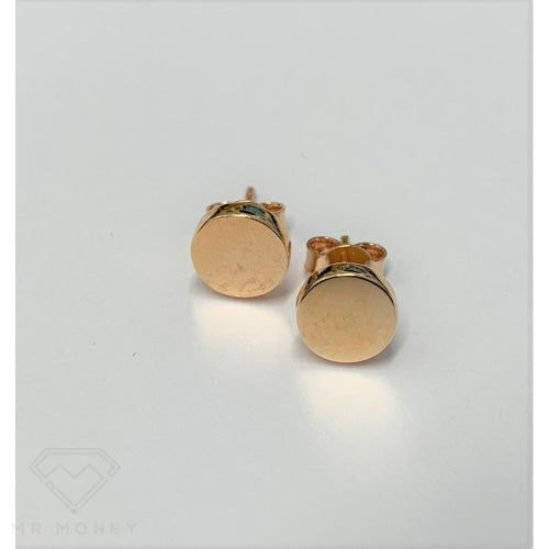 9Ct Rose Gold 7Mm Flat Button Earrings