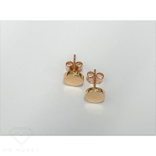 9Ct Rose Gold 7Mm Flat Button Earrings