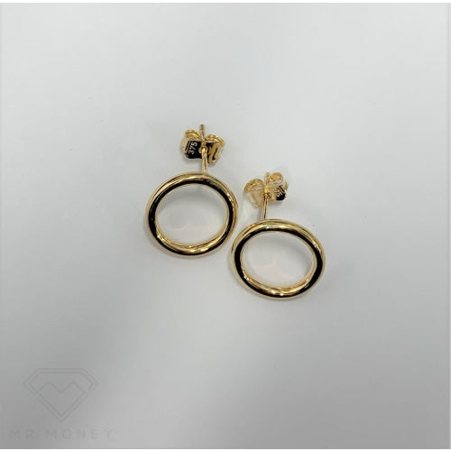 9Ct Yellow Gold 9Mm Round Open Circle Earrings