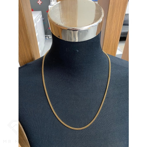 9Ct Gold Curb Link 60Cm/3.44Mm Necklace Necklaces