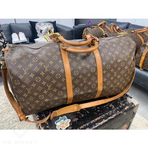 Louis Vuitton Keepall 50 Monogram Bag Vintage + Shoulder Strap Handbags