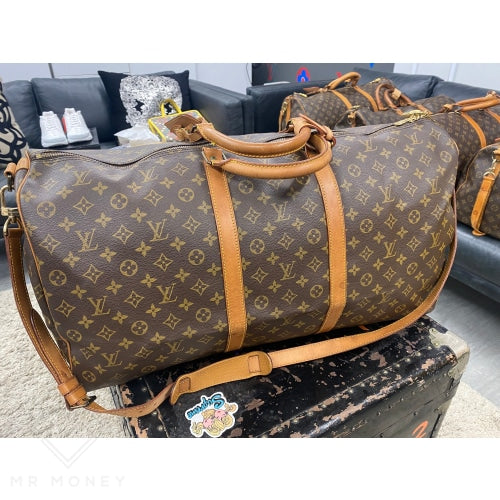 Louis Vuitton Bandoulier Keepall 50B Blue And Yellow Cowhide