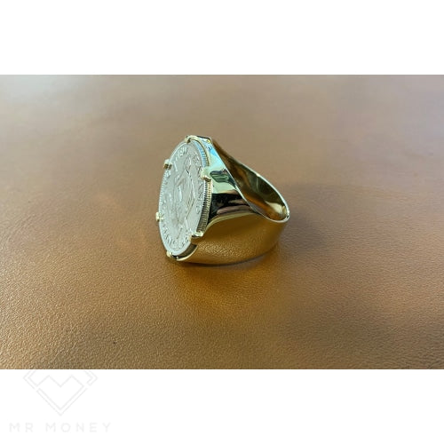 9Ct Gold Claw Mount Shilling Coin Ring Rings