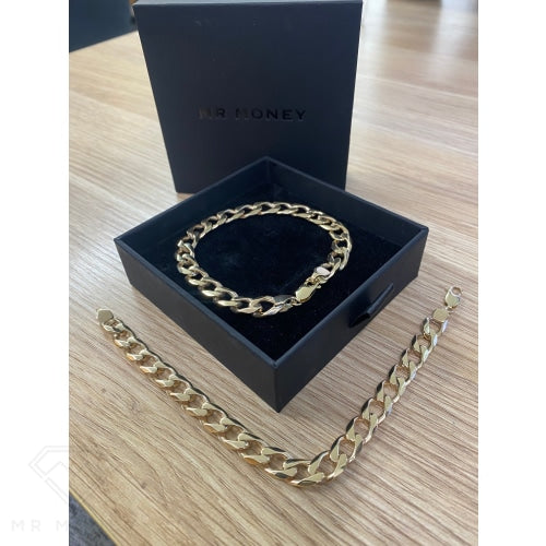 9Ct Gold Curb Link Bracelet 20Cm X 8.18Mm $2000 Bracelets