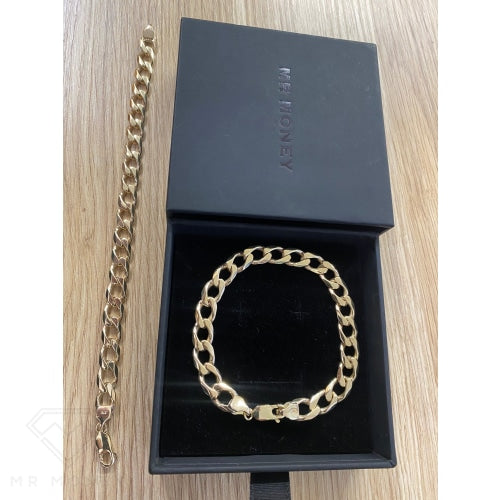 9Ct Gold Curb Link Bracelet 20Cm X 8.18Mm $2000 Bracelets