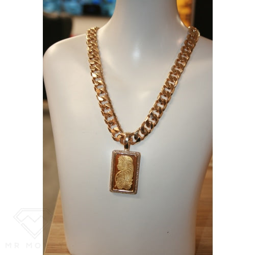 9Ct Gold Diamond Fortune Ingot Pendant Charms & Pendants