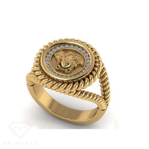 9Ct Gold Diamond Medusa Twist Womens Ring Rings