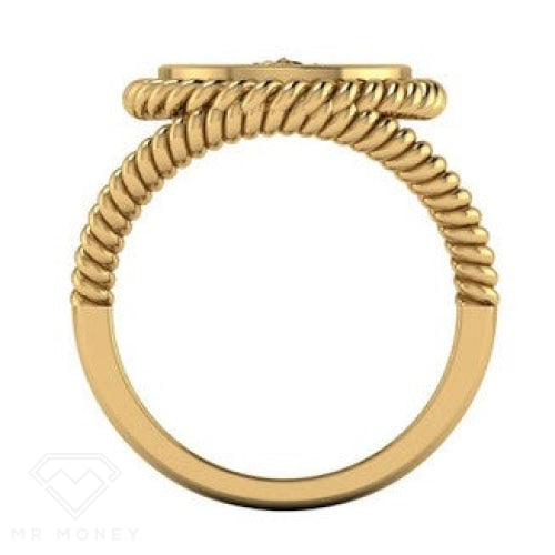 9Ct Gold Diamond Medusa Twist Womens Ring Rings