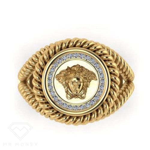 9Ct Gold Diamond Medusa Twist Womens Ring Rings