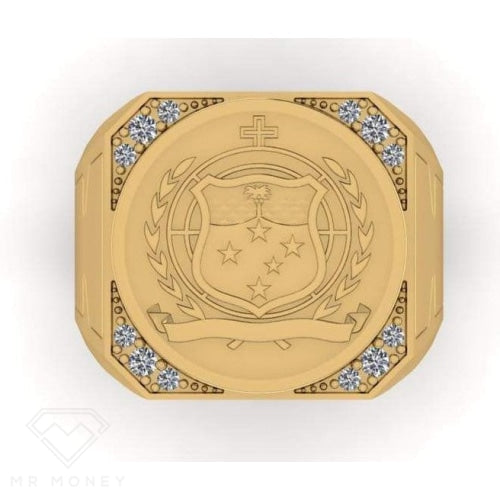 9Ct Gold Diamond Samoan Skux Deluxe Ring Rings