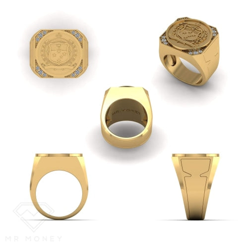 9Ct Gold Diamond Samoan Skux Deluxe Ring Rings