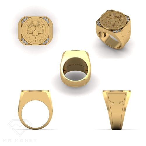 9Ct Gold Diamond Tongan Skux Deluxe Ring Rings