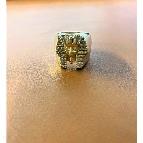 9Ct Gold Egyptian Pharaohs Diamond Ring Rings