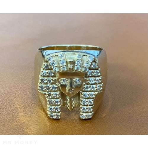 9Ct Gold Egyptian Pharaohs Diamond Ring Rings