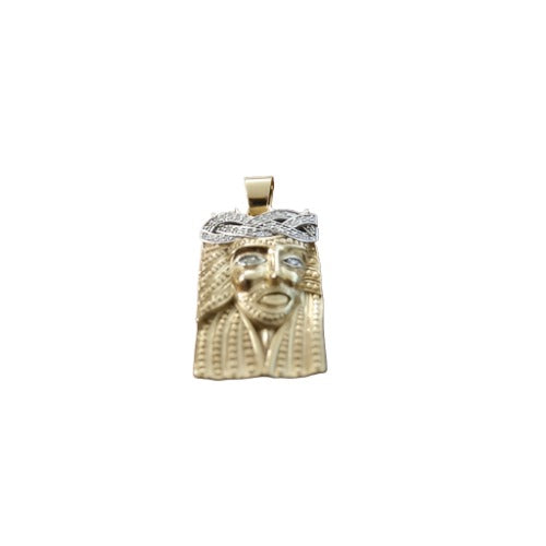 9Ct Gold & Diamond Jesus Pendant Charms Pendants