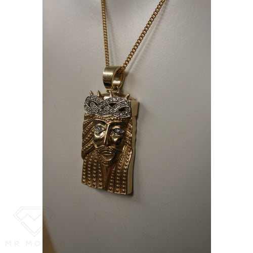 9Ct Gold & Diamond Jesus Pendant Charms Pendants