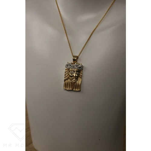 9Ct Gold & Diamond Jesus Pendant Charms Pendants