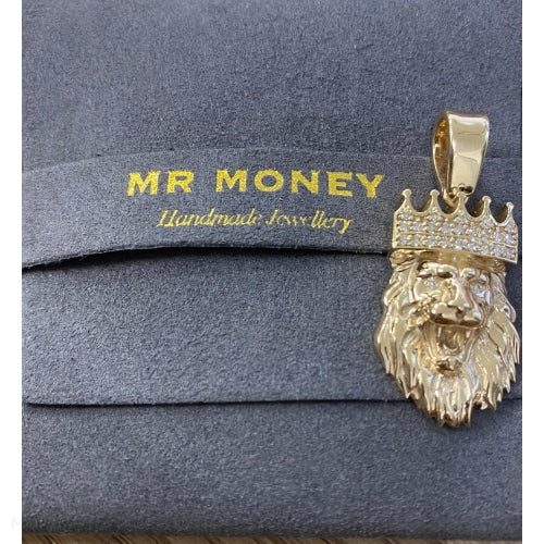 9Ct Gold & Diamond Lion King Pendant Charms Pendants