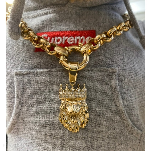 9Ct Gold & Diamond Lion King Pendant Charms Pendants