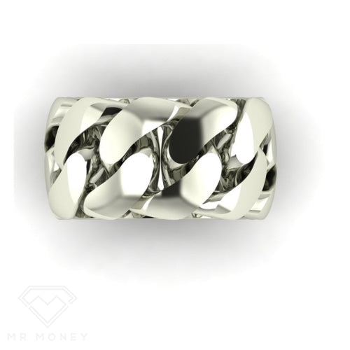 Cuban Link White Gold Ring