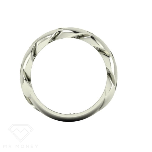 Cuban Link White Gold Ring