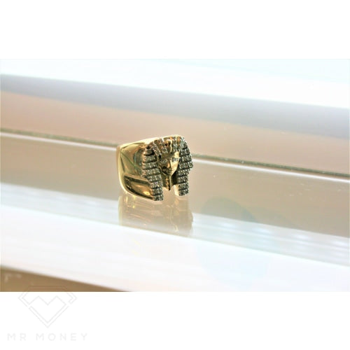 9Ct Gold Egyptian Pharaohs Diamond Ring Rings
