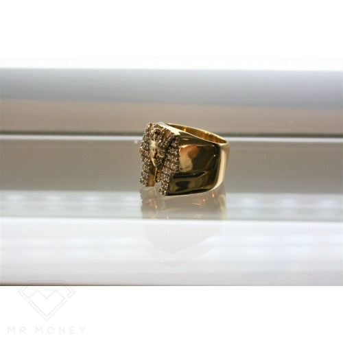 9Ct Gold Egyptian Pharaohs Diamond Ring Rings