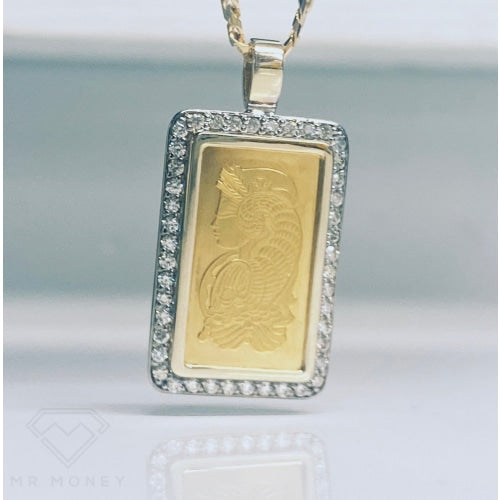 Fortuna Gold Diamond Bar Pendant - 5G Charms & Pendants