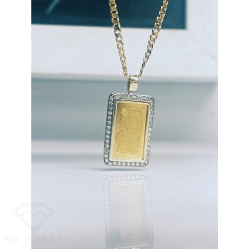 Fortuna Gold Diamond Bar Pendant - 5G Charms & Pendants