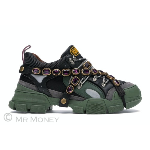 Gucci Flashtrek Sega Green Removable Crystal Sh0Es