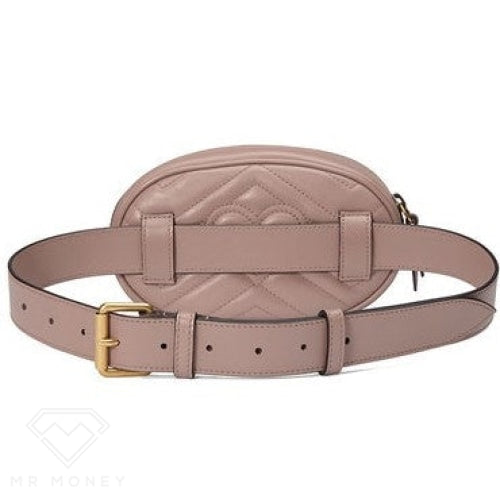 Gucci Gg Marmont Belt Bag Matelasse Dusty Pink Handbags