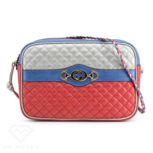 Gucci Laminated Quilted Crossbody Silver/red/blue Handbags