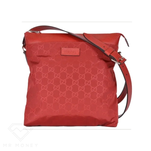 Gucci Messenger Bag Gg Nylon Red Handbags