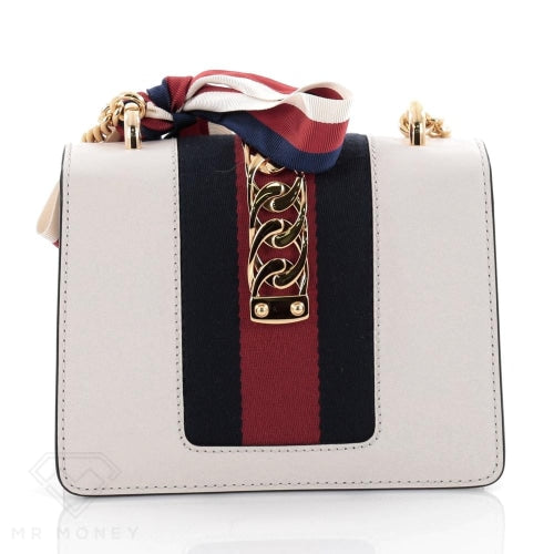 Gucci Sylvie Shoulder Bag Web Mini Off-White Handbags