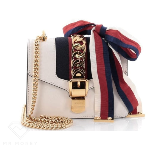 Gucci Sylvie Shoulder Bag Web Mini Off-White Handbags