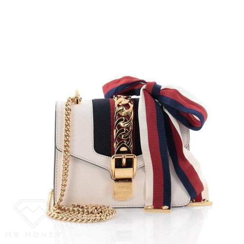 Gucci Sylvie Shoulder Bag Web Mini Off-White Handbags