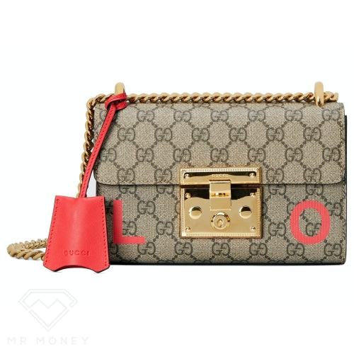 Gucci Valentines Day Padlock Bag Small Gg Supreme Beige/ebony Handbags