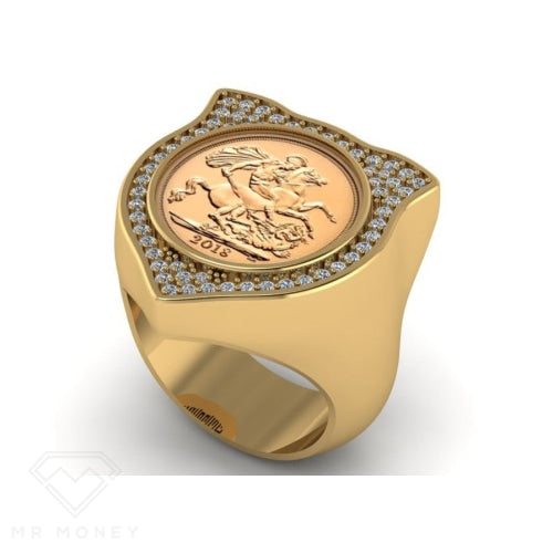 Half Sovereign Shield Ring