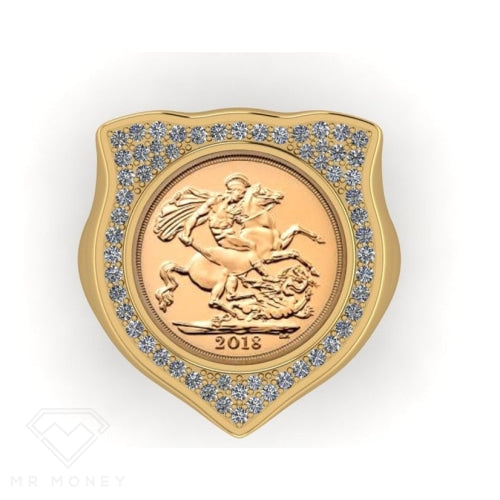 Half Sovereign Shield Ring