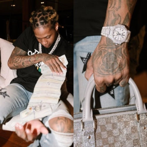 Louis Vuitton Keepall 50B Glitter Silver Handbags